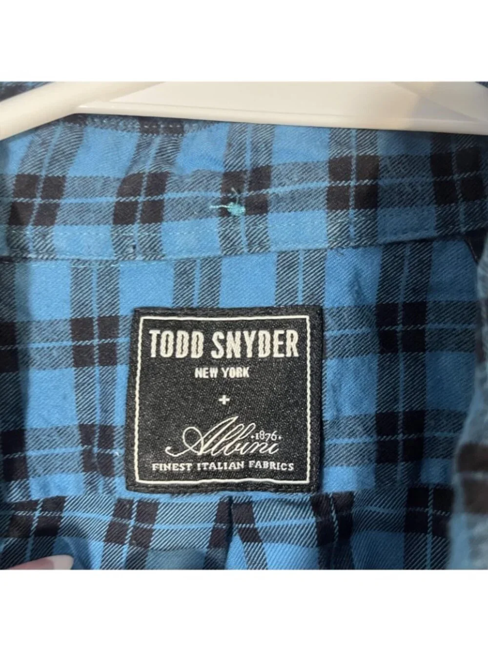 Todd Snyder Shirt Mens Small Blue Plaid Long Sleeve Button Up Flannel Casual